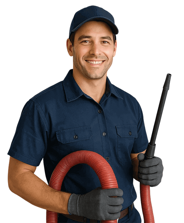 New Territory TX Air Ducts Cleaning technician with HVAC equipment